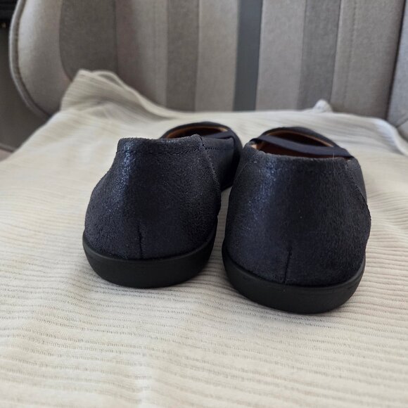 Naturalizer 7 FIA Blue Suede Flats Shoes Mary Jane Shimmer Metallic - Picture 3 of 7